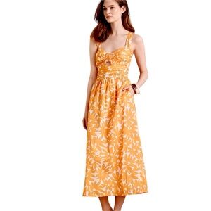 Anthropologie Whit Two Dress Helenium Size 8 Floral Cruise Resort
